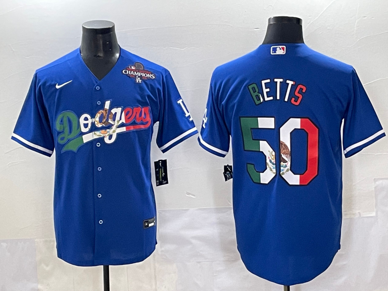 Men 2025 Los Angeles Dodgers #50 Betts Blue Nike 2025 MLB All Star Jersey style 0010